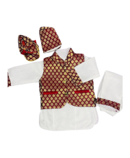 Baby Daura Suruwal Dress And Brocade Waistcoat Set