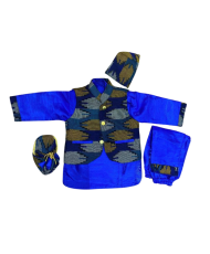 Baby Daura Suruwal Dress And Dhaka Waistcoat Set